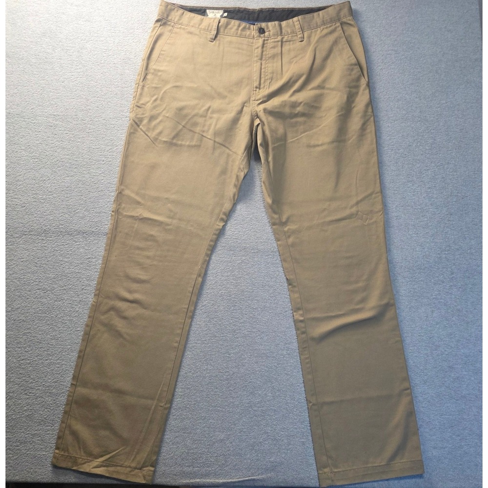 Volcom Corp Class Chino Pants Mens 36 Khaki Straight Leg Skate Casual Trousers